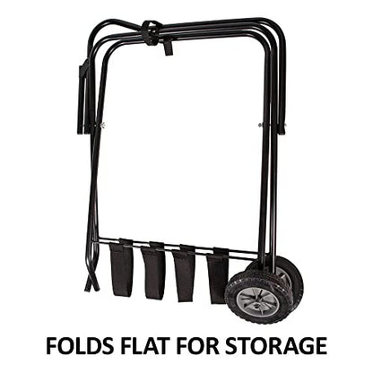 EASY-UP Portable Saddle Rack Stand on Wheels | Folding English & Western Saddle Holder | Horse Tack Room Storage | 8' All-Terrain Rolling Tires