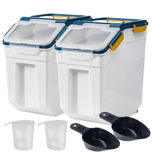 Saim 2Pack 50lb Flour & Rice Storage Container Bin, Dark Blue - color: 2Pack 50lbs Dark Blue