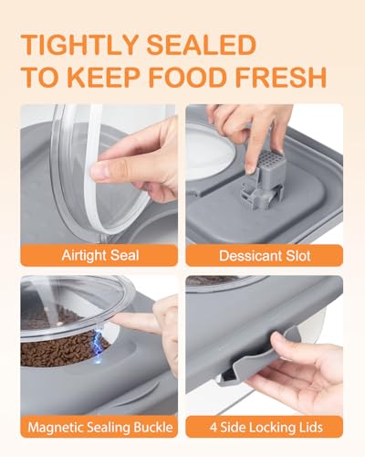 25-28Lbs Dog Food Storage Container Airtight,Collapsible Pet Food Storage - color: Grey/25-28 Lbs