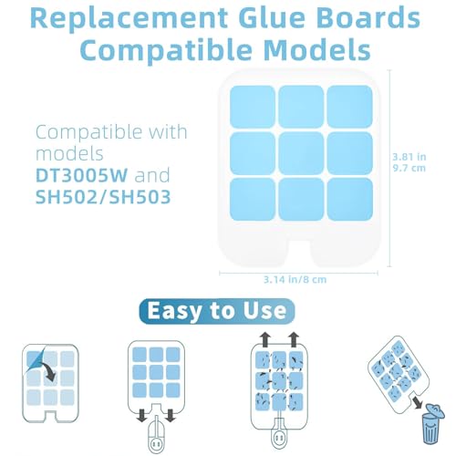 20 Pack Refill Glue Cards Compatible with Safer Home Fly Trap Refill,Applicable to SH502、SH503、23005-06 and DT3005W、DT3005W-DS3, Flying Insect Trap Refill Replacement - size: 20pack