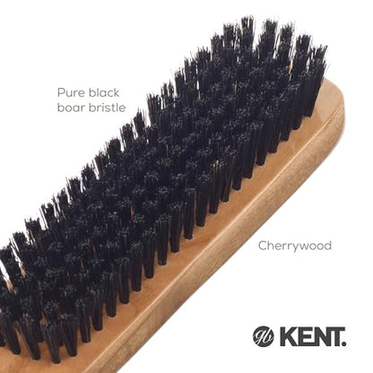 Kent CC2 Finest 100% Handcrafted Clothes Brush: Black Boar Bristle & Nylon Mix with Cherrywood Handle - Travel-Size Lint/Fuzz Remover for Cashmere, Wool, Silk; Suede Brush & Pet Hair Lint Roller - style: CC2
