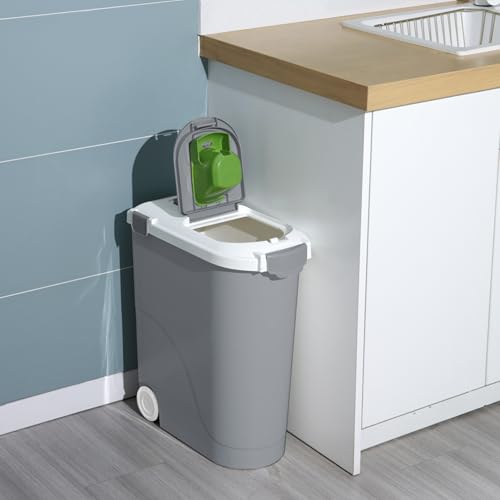 Airtight Pet Food Storage Container, Holds 30lbs - color: Grey, size: 30 lbs