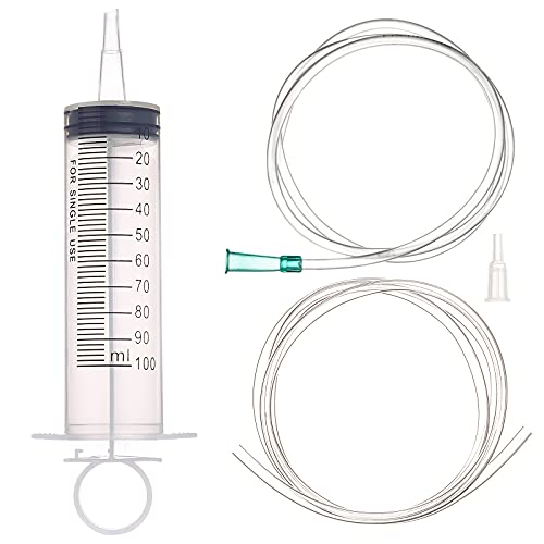 100ml/cc Syringes with Tube 40 Inch Handy Plastic Tubing and Adapter Tip - size: 100ML/CC