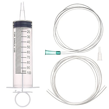 100ml/cc Syringes with Tube 40 Inch Handy Plastic Tubing and Adapter Tip - size: 100ML/CC