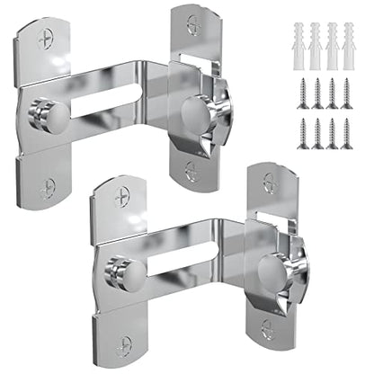 L'aimefois 90 Degree Flip Barn Door Lock, Protect Privacy, Silver - color: 2 silver