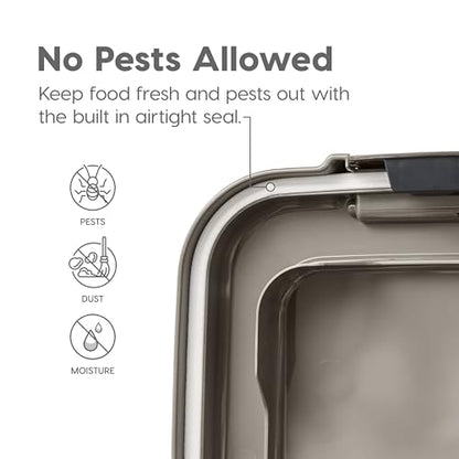 IRIS USA Dog Food Storage Container, Up to 30+11 lbs, Gray/Dark Gray - color: Silver