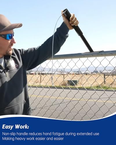 Chain Link Fence Heavy Duty Top Rail Fabric Hanging Tool, 15.7 Inch Chain Link Fence Tools with Anti Slip Handle Including Connection Hook Fit for Fixing Fences on Farms, Pastures, Garden Barriers - size: Black