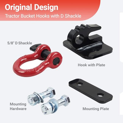 3/8 inch Tractor Bucket Grab Hook with 5/8 inch Tie Down D-Shackle