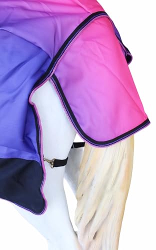 Challenger 1200D Turnout Waterproof Rain Horse Sheet Light Winter Blanket 393B - color: Berry Ombre, size: 60 inches