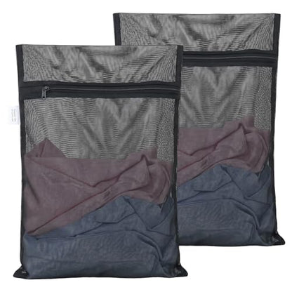 OTraki 2 Pack Durable Mesh Laundry Bags for Delicates 12x16 Inches | Breathable Washing Bags with Sturdy Zipper Reusable Lingerie Bags for Clothes Pants Underwear Bra Socks - size: 12 x 16 Inch