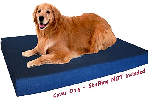 Dogbed4less DIY Durable Blue Denim Pet Bed External Duvet Cover and Waterproof Internal Case for 47"X29"X4" Extra Large Dog Bed - Replacement Covers only - size: 47"X29"X4" Extra Large