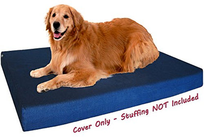 Dogbed4less DIY Durable Blue Denim Pet Bed External Duvet Cover and Waterproof Internal Case for 47"X29"X4" Extra Large Dog Bed - Replacement Covers only - size: 47"X29"X4" Extra Large