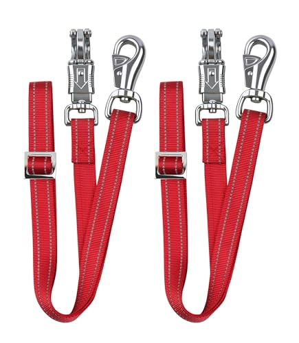 Cross Ties for Horse, Nylon Trailer Tie, Adjustable Length 42.5"-73" - color: Starlit Maroon