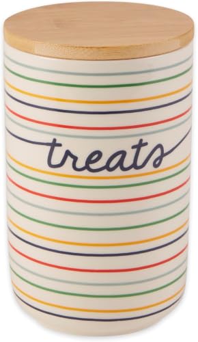 Bone Dry Ceramic Pet Treat Canister, Dishwasher Safe, 4x6.5 Treats (Pack of 6) - color: Treats, size: 4x6.5" (Pack of 6)