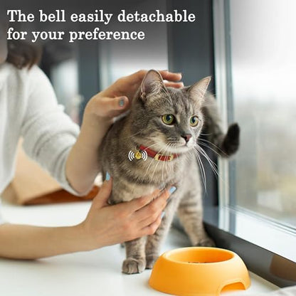 OOPSDOGGY Rolled Leather Cat Collar with Bell - Reflective Kitten Collar with Safety Elastic Strap - Adjustable Small Pet Collars for Boy Girl Cats (Blue) - color: Blue
