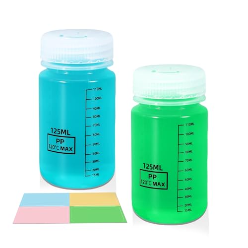 2 Pack 4oz Clear Plastic Bottles - Precise Measurement Travel Containers with Lids, Leak-Proof Toiletry Bottles for Travel & Home, Wide Mouth Small Plastic Containers for Pills - color: Transparent, size: 4.1oz(125ml)