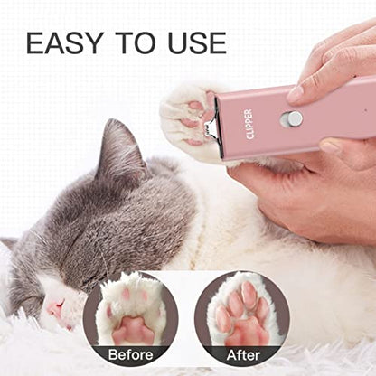 Dog Cat Home Hair Waterproof Clipper Portable Pet Shaver - color: Pink-2