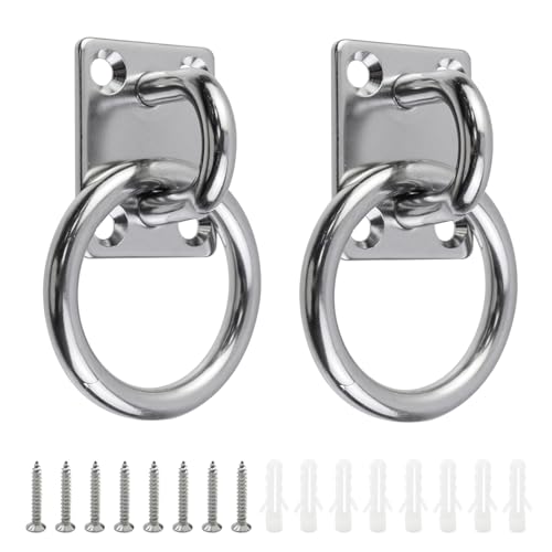 2Pcs M8*60 Cross Tie Ring for Horse | Block Tie Hitching Ring, with Screws, for Horse Stall Stable, Horse Barn Supplie - size: M8*60