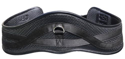 T TEKE Anatomic Anti-Chafe Horse Girth - Contoured Pressure Relief English Girth with Dual-Side Heavy-Duty Elastic, Breathable Padded PVC Waffle Texture, Stainless Steel Solid-Roller Buckles & D-Ring - color: Black, size: 40"
