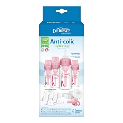 Dr. Brown's Narrow Breast to Bottle Pump & Store Feeding Set, Pink, 0m+ - color: Pink, size: 13 Piece Set