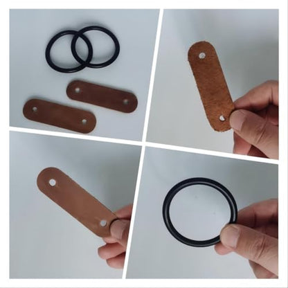 Durable Peacock Safety Stirrup Rubber Rings & Leather Tabs Replacement Set – Compatible with Extreme, Amidale, Shires, and Most Peacock Stirrups – Ideal for Equestrian Riding