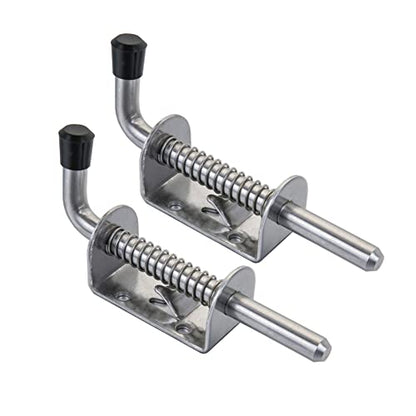 Spring Loaded Gate Latch Pin Barrel Bolt 5in Durable 304 Stainless Steel Heavy Duty - 2pcs - style: Stainless Steel 2pcs