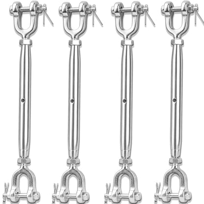 Turnbuckle, 4 Pack 1/4 (M6) 304 Stainless Steel Turnbuckle, 1600 lb WLL - size: 1/4in （4pcs）