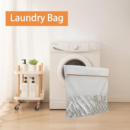 2 Pack Laundry Bag, Durable Big Honeycomb Mesh Laundry Bags Suitable for Delicate Clothes Washing 24 x 24 Inches (2 XX-Large) - color: 2 XX-L White