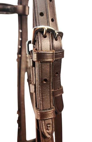 Pressure Relief Comfort Ergonomic Horse Bridle Havana Brown | Ergonomic | Comfortable | Durable (Bridle + Leather Reins, Full/Horse) (Full/Horse)