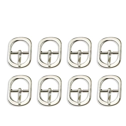 Shoe Buckle Replacement Set 3/4 Inch for Purse Strap Leather Belt, Roller Pin Buckles Single Prong Buckle-8 PCS - color: Silver