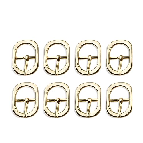 Shoe Buckle Replacement Set 3/4 Inch for Purse Strap Leather Belt, Roller Pin Buckles Single Prong Buckle-8 PCS - color: Gold