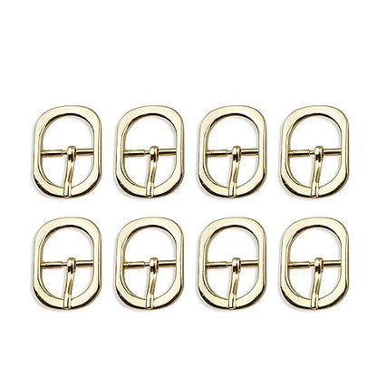 Shoe Buckle Replacement Set 3/4 Inch for Purse Strap Leather Belt, Roller Pin Buckles Single Prong Buckle-8 PCS - color: Gold