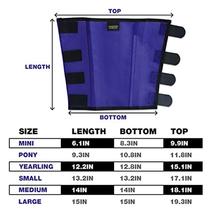 Harrison Howard Loose Fitting Fly Boots UV-Protective Extra Tough Mesh Ventilated Four Fasteners Stay-on Design Protect Horse Legs & Stomp-Reducing Set of 4 Deep Navy Mini - color: Deep Navy, size: Mini