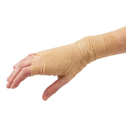 12-Rolls Self Adherent Bandage Wrap, Vet Tape - 3 in x 5 Yds Breathable, Elastic Cohesive Wrap Tape for Wrist, Swelling, Sports, Tattoo (Tan) (Pack of 2) - size: 3 Inch x 5 Yards (Pack of 2)