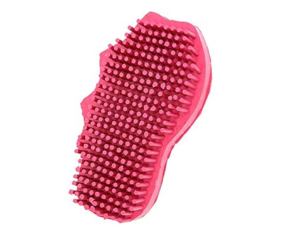 Grewal® Equestrian Grooming Bundle Kit - Comfy Pet Grooming & Bathing Glove - Oval Face Soft Bristles - Great for Thin & Sensitive Skin (Pink) - color: Pink