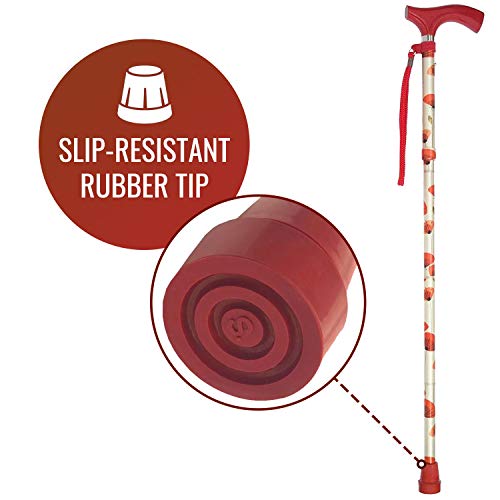 Switch Sticks Folding Walking Cane For Women & Men - color: Poppies