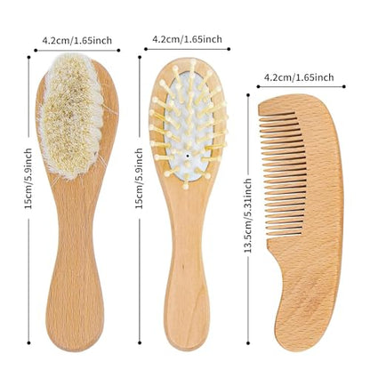 Personalized Baby Brush and Comb Set Custom Cradle Cap Brush Personalized Baby Gifts Baby Hair Brushes Set for Newborns Girls Boys Newborns Toddler Baby Grooming Kit (Design 2) - color: Design 2