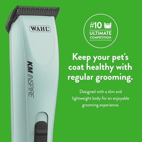 Wahl Pro Animal KM Inspire Grooming Clipper Kit, Dogs, Cats & Horses | Professional Dog and Cat Grooming Kit, Brushless Motor Runs Cool, Includes 4 Guide Combs, Two Speeds at 3000 and 3600 SPM