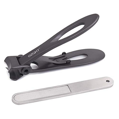 Ultra Wide Jaw Opening Nail Clippers Set, Toenail Clippers for Thick Nails, Heavy Duty Nail Cutter, Stainless Steel Toe Nail Clippers for Seniors, Men & Women Manicure,Pedicure,Big(Gray) - color: Grey
