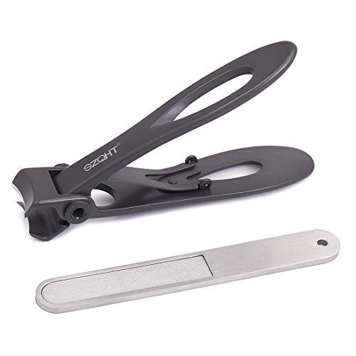 Ultra Wide Jaw Opening Nail Clippers Set, Toenail Clippers for Thick Nails, Heavy Duty Nail Cutter, Stainless Steel Toe Nail Clippers for Seniors, Men & Women Manicure,Pedicure,Big(Gray) - color: Grey
