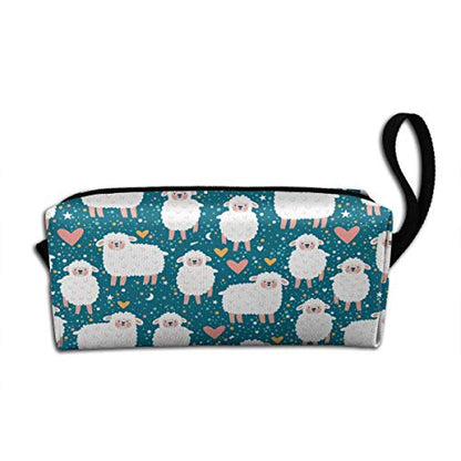 Cute Sheep Love Travel Makeup Bag Cosmetic Organizer Zipper Pouch