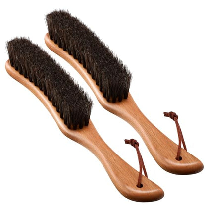 Bokon 2 Pcs Lint Brushes for Clothes with 100% Soft Horse Hair Bristle - color: Brown
