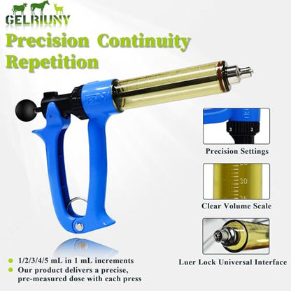 Upgrade 50mL Livestock Syringe, Include 3 Piston Rod Knobs & 1 Spare Barrel - size: 1 PC