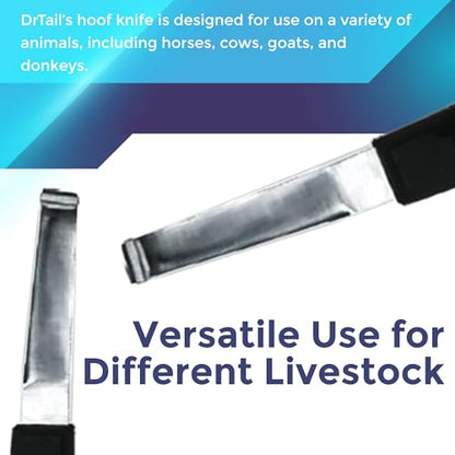 Regular Hoof Knife for Horses – Farrier Tool with Plastic Grip – Hoof Trimming Knife for Equine Care & Veterinary Use (Left Hand) (Regular-Blade - LH) (Regular Blade) - style: Regular Blade - LH