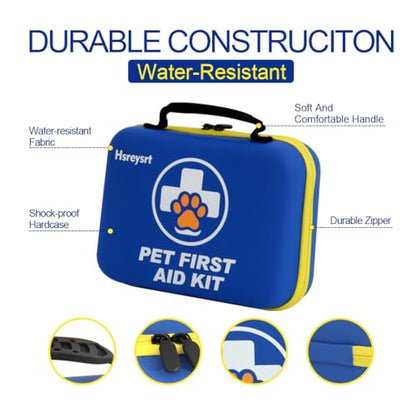 Pet Medic First Aid Kit,Hiking A Must-Have for Pet Owners | Vet-approved essential emergency kit for dogs and cats, perfect for pet homes, travel emergency supplies.