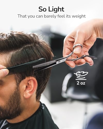 ULG Hair Thinning Scissors Professional Barber’s Texturizing Teeth Shears for Hairdressing, Salon and Home Use Thinning Shears for Hair Cutting, Made of Japanese Stainless Steel, 6.5 inch - color: Pink