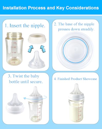 Replacement Nipples Compatible with Pigeon Baby Bottles, Soft Silicone Baby Bottle Nipples, Medium Flow Flow, 3M+, BPA Free, Dishwasher Safe, 6 Pack - size: M (3M+)