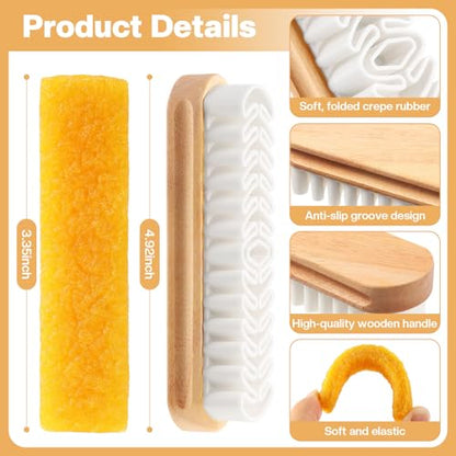 2 Pcs Suede Shoe Brush Nubuck Leather Cleaner Shoes Shine Dauber Crepe Applicators Set with Cleaning Eraser(Brush with Eraser) - style: Brush with Eraser