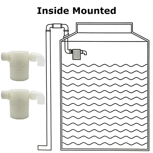 Water Float Valve, Water Level Control Water Tank Traditional Float Valve Upgrade 2 PCS(3/4", side inlet) - color: side inlet, size: 3/4" to 3/4"