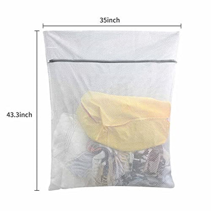 Oversized Honeycomb Mesh Laundry Bags, 2 Pack 35x43.3 inch Heavy Duty Delicate Wash Bag with Zipper. - size: 2 XXXL